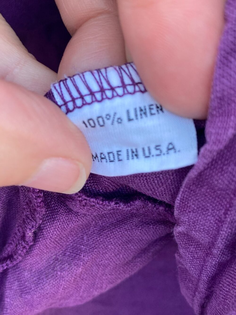 Bryn Walker Franci purple blouse in 100% linen size 1X - Picture 4 of 6